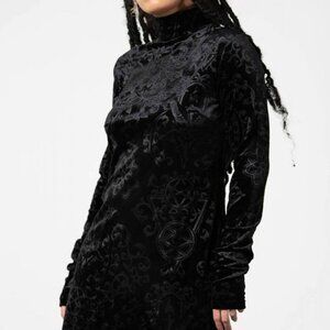 Killstar Black Velvet Midi Dress
